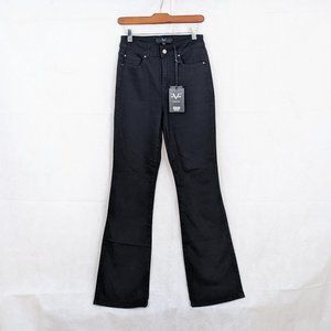 Versace 1969 Italia Black Denim Bootleg Jeans Size 28 Tall NWT